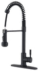 Givingtree Pull Down Sprayer Spring Kitchen Sink Faucet Matte Black
