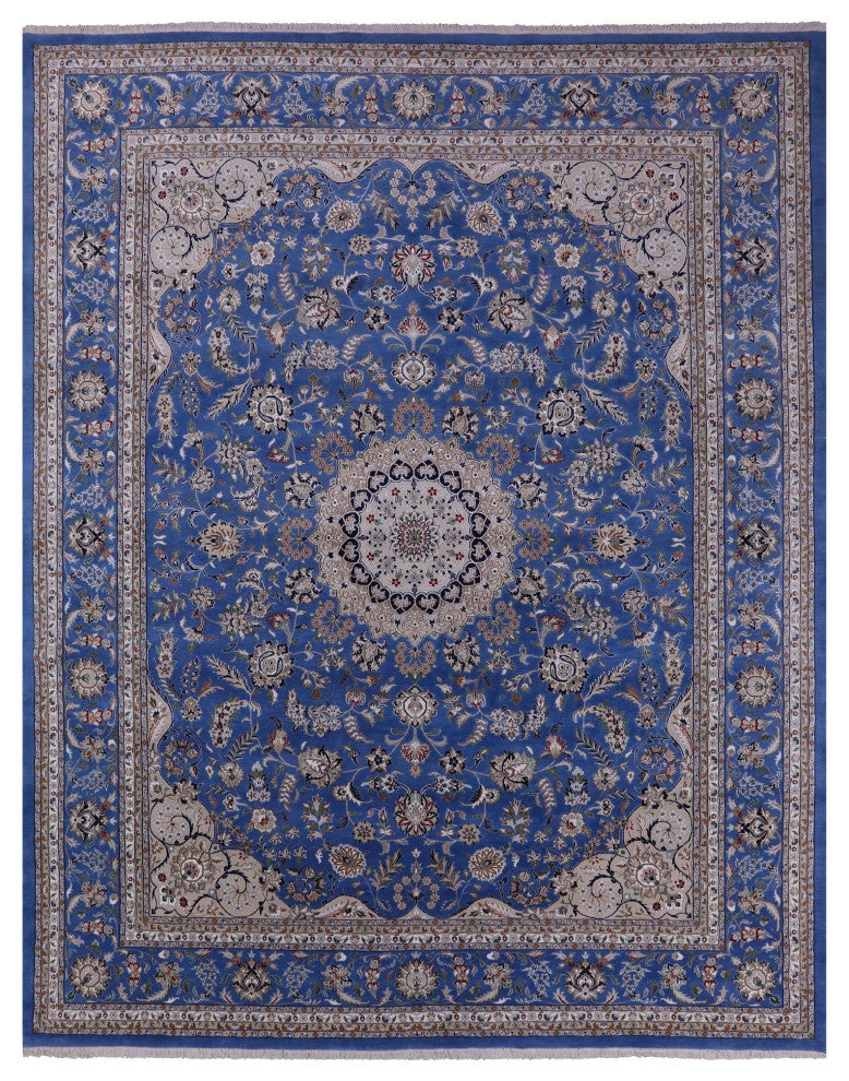 Persian Nain Wool and Silk Handmade Rug 11' 9" X 15' 3" Q6133