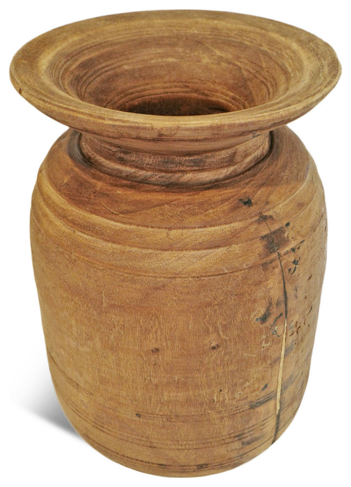 Consigned Old India Wood Pot 16