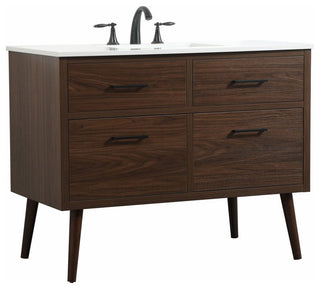 Home Living 22" Midcentury Modern Walnut-Light Bathroom Vanity