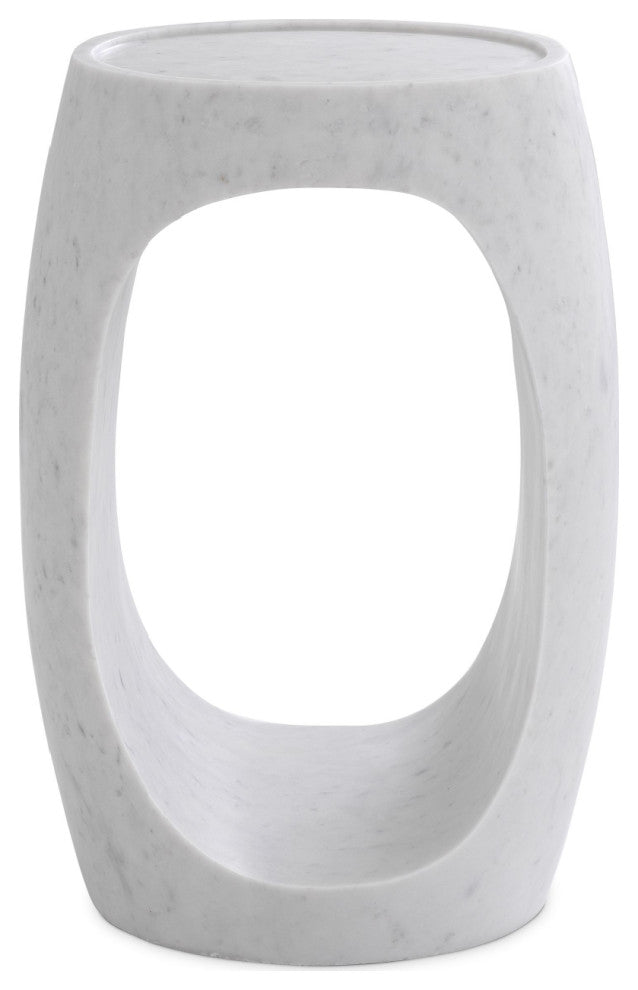 White Marble Round Side Table | Eichholtz Clipper High