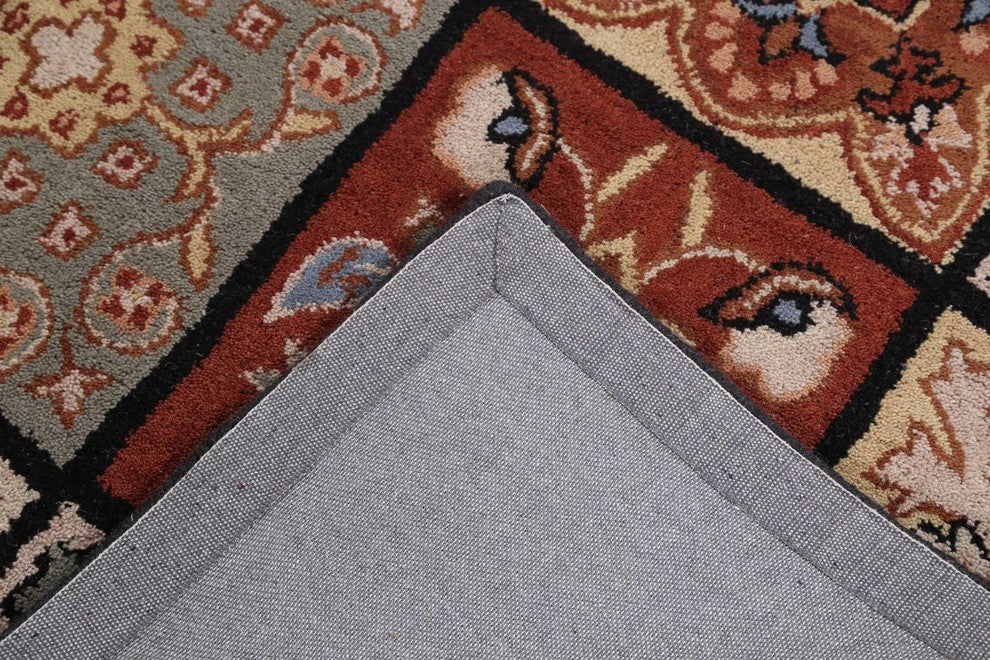 Patchwork Hand-tufted Agra 100% Wool Oushak Oriental Area Rug, 5x8'