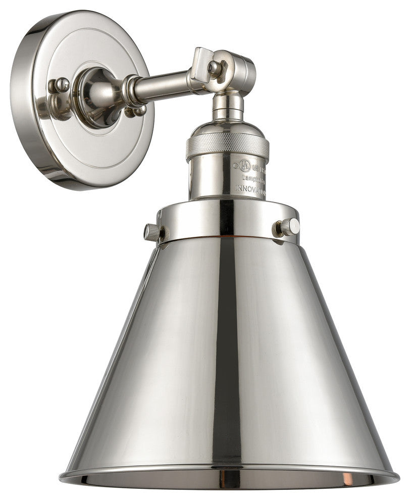 Appalachian 1-Light Sconce, Polished Nickel, Polished Nickel