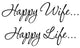 VWAQ Happy Wife... Happy Life... Family Wall Decal Quotes Bedroom Vinyl Wall Art