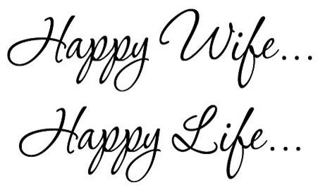 VWAQ Happy Wife... Happy Life... Family Wall Decal Quotes Bedroom Vinyl Wall Art