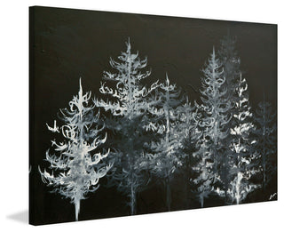 "Trees in Moonlight" Painting Print on Wrapped Canvas, 36x24