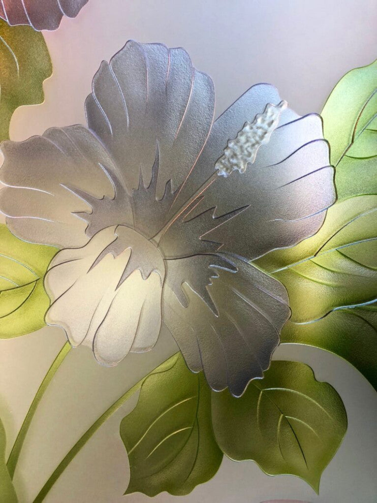 Interior Prehung Door or Interior Slab Door - Hibiscus Anthurium - Primed -...