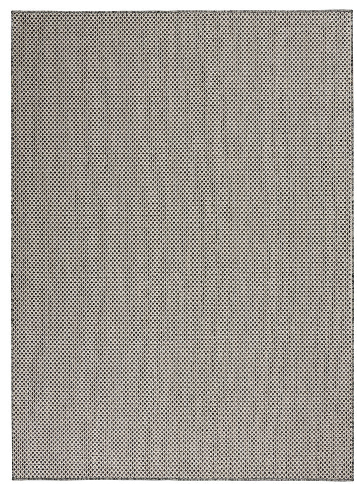 Nourison Courtyard 6'' x 9'' Ivory Charcoal Modern Area Rug