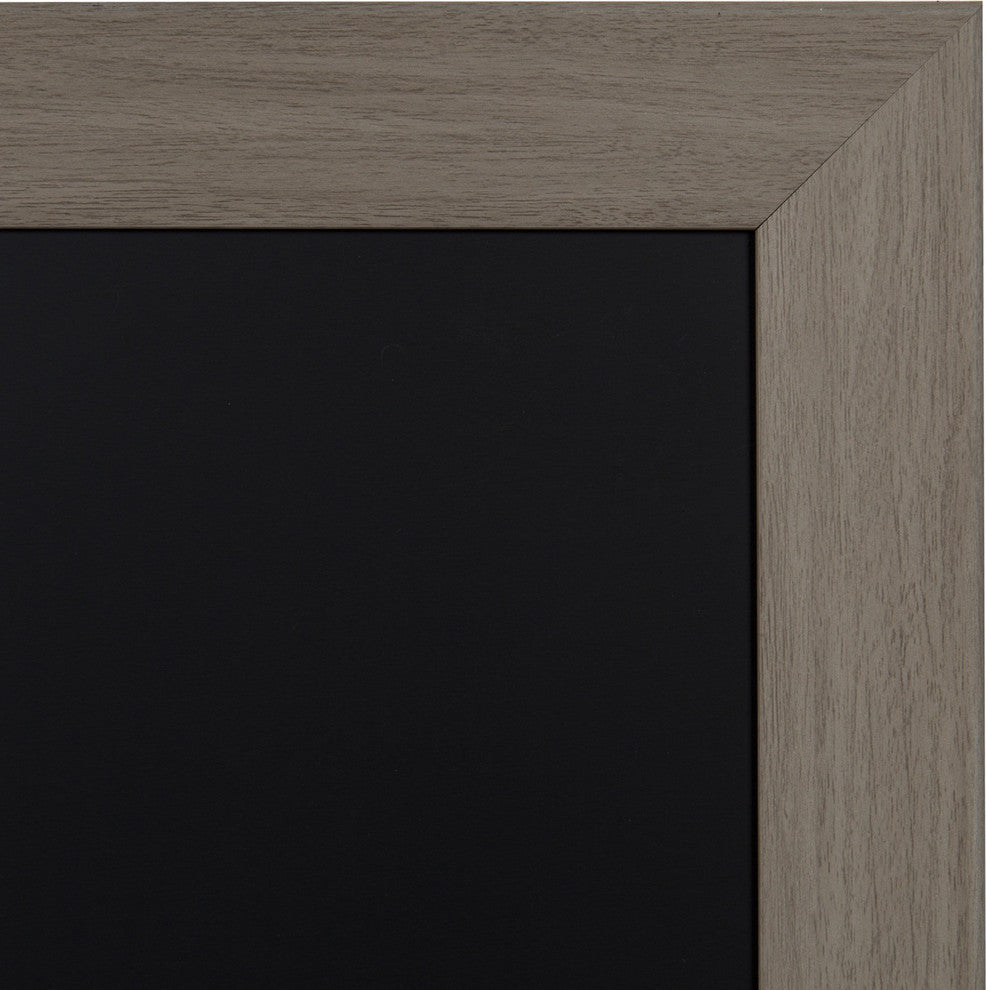 Beatrice Rustic Woodgrain Framed Magnetic Chalkboard, Gray, 33x27