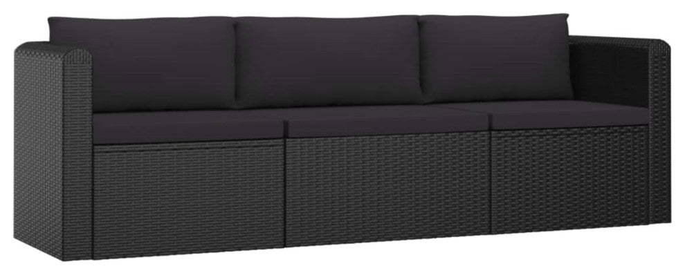 Vidaxl 10 Piece Garden Lounge Set With Cushions Poly Rattan Black