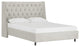 Williams Queen Nail Button Tufted Wingback Platform Bed, Velvet Light Gray