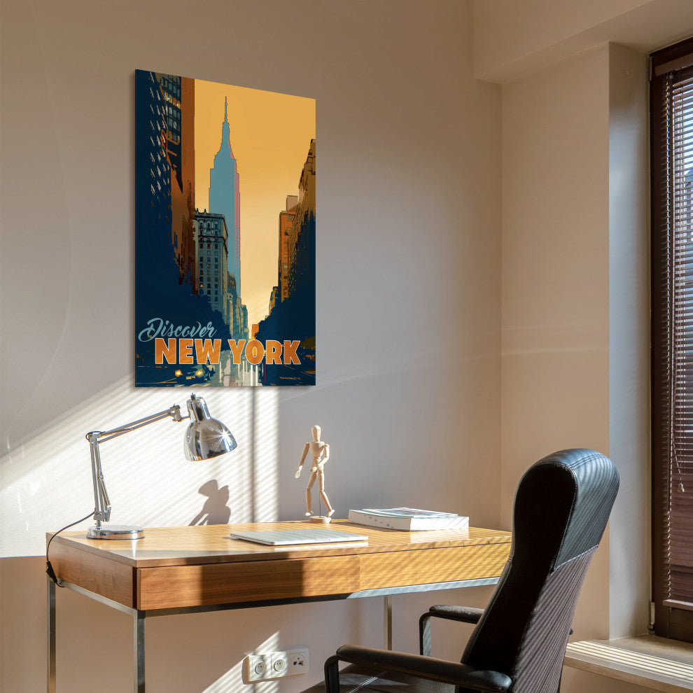 "New York Minute" Frameless Free Floating Tempered Glass Panel Graphic Wall Art