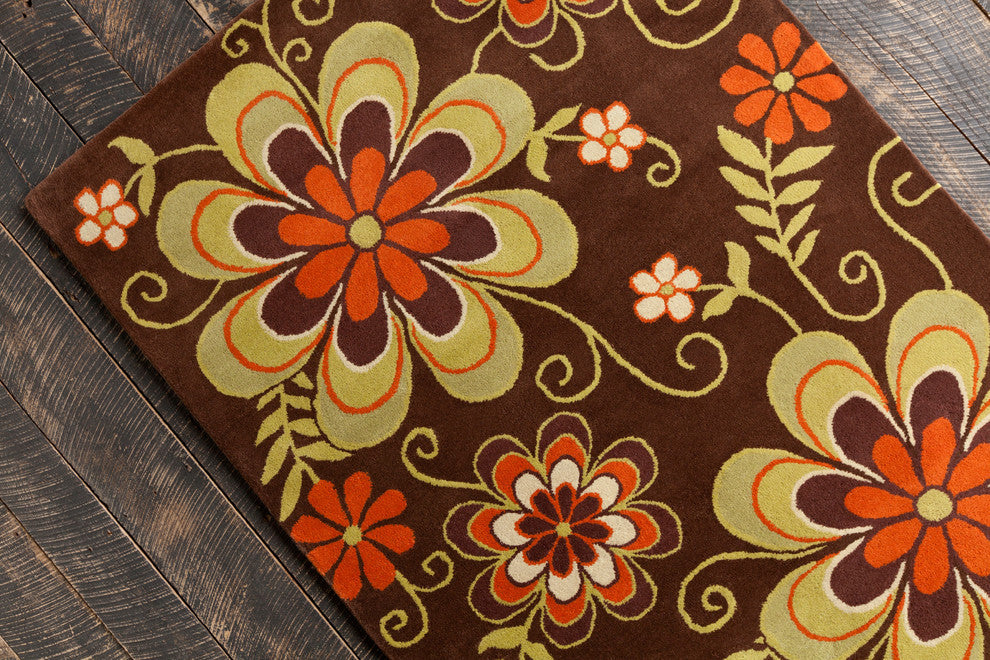 Allie Floral Contemporary Area Rug, 5'x7'6"