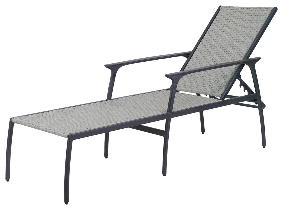 Amari Woven Chaise Lounge, Carbon, Mist Woven
