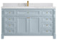 Paris 60" Single Sink Bathroom Vanity, Blue Heather 2" Calacatta Nuvo