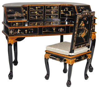Black Lacquer Desk With Chair Landscape