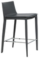 Elite Living Hilton Leather 25.5" Counter Height Bar Stool, Smoke Gray