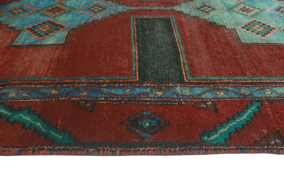 Semi-Antique Dorothea Charcoal/Burgundy Runner, 3'2x9'2