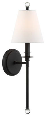 Crystorama Riverdale 1-Light Sconce, Black Forged