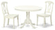 Hlke3-Lwh-W 3Pc Round 42"Table And 2 Panel Back Chairs