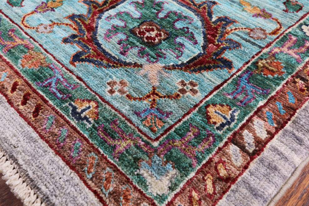 8' 1" X 9' 10" Hand-Knotted Persian Tabriz Wool Rug Q9796