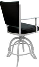 Leather Swivel Tilt Metal Bar Stool - Montana on A-Base, Black Leather on White, 30"