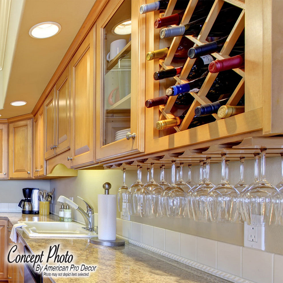 18-Bottle Trimmable Wine Rack Lattice Panel Inserts, Hard Maple