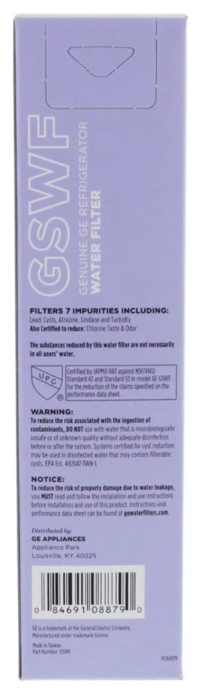 3 Pack GE SmartWater GSWF Replacement Refrigerator Water Filter
