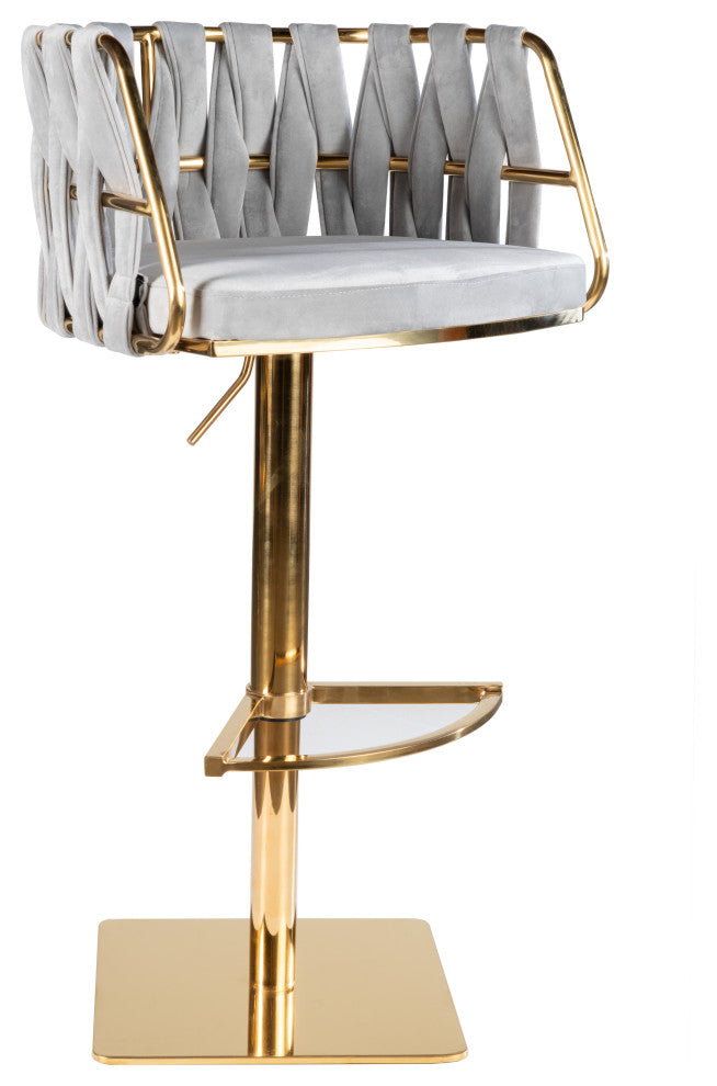 Milano Adjustable Swivel Bar Chair Stool, Gold