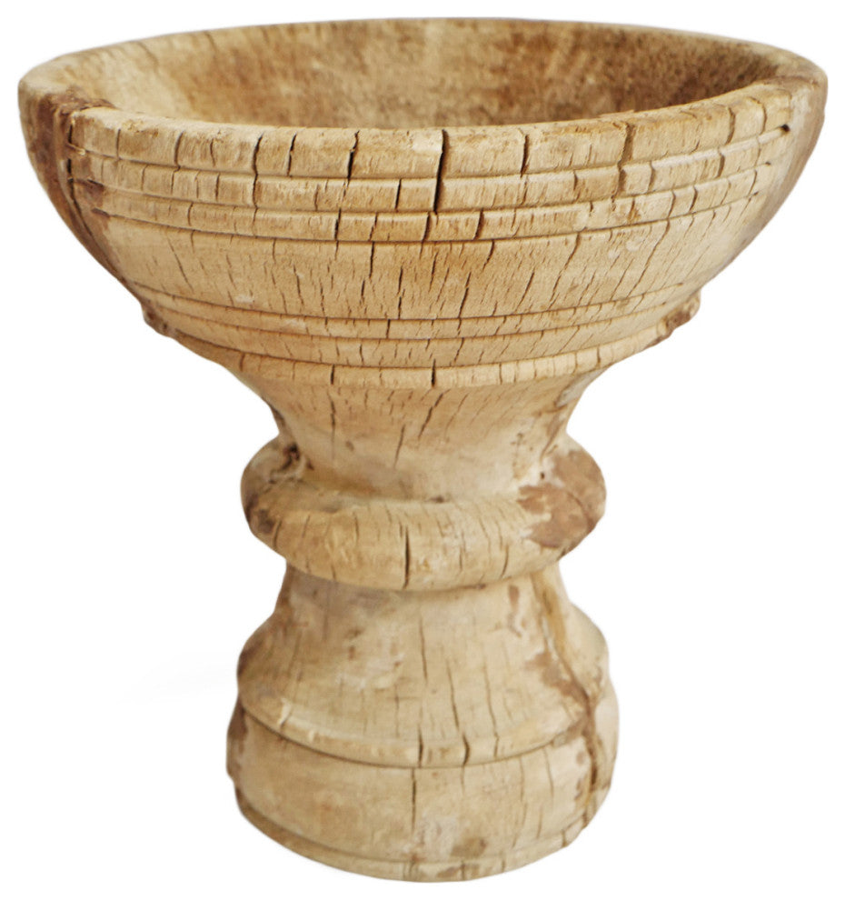 Consigned Old Wood India Mortar Cup 1