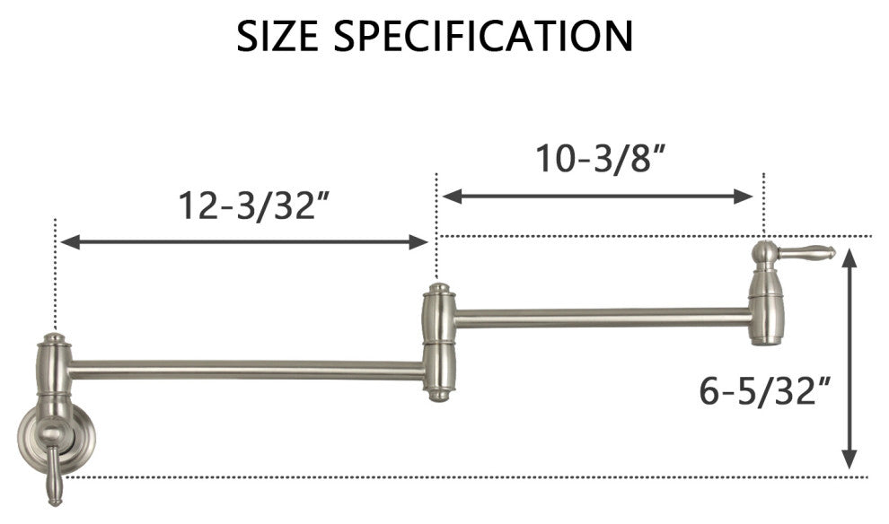 Copper Pot Filler Kitchen Faucet Wall-Mounted, Brushed Nickel