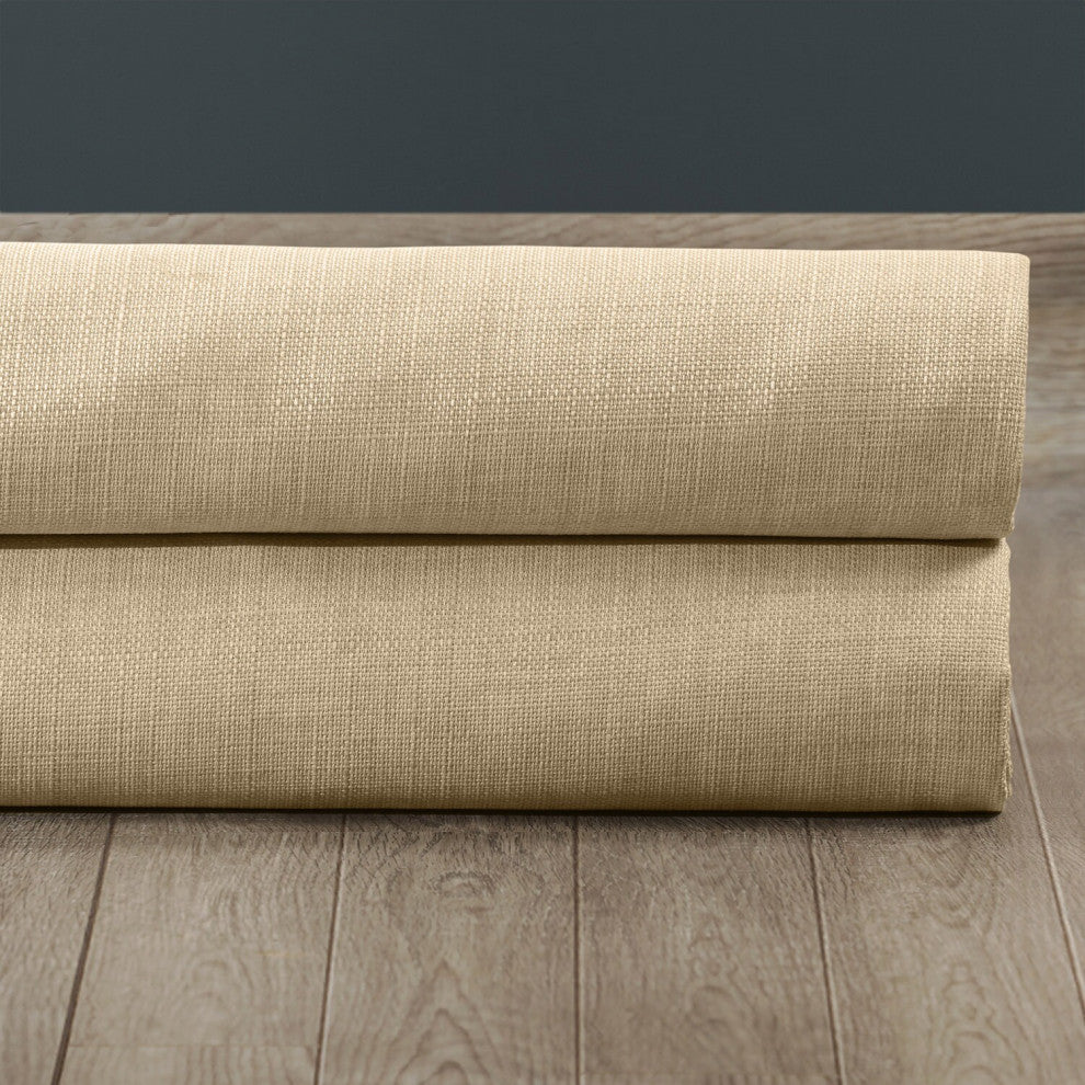 Sepia Beige Italian Faux Linen Fabric Sample, 4Wx4L