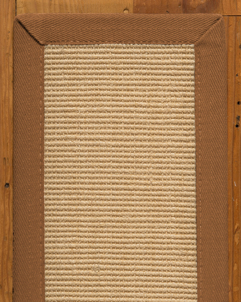 Deco Hand-Crafted Sisal Stair Treads, Stair Carpets with Wide Cotton Border, Sie