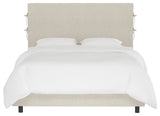 Bern Queen Slipcover Bed With Ties, Linen Talc