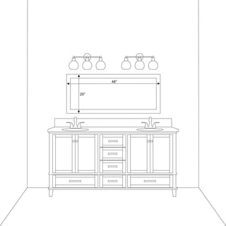 Meade Framed Wall Mirror, Silver, 20"x48"