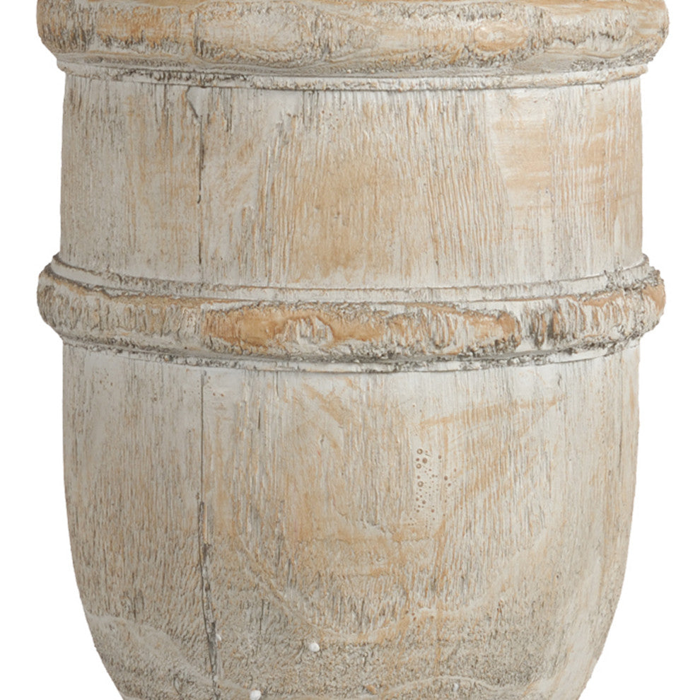Benzara BM285582 22" Accent Decor Statuette, Turned Finial Design, Off White