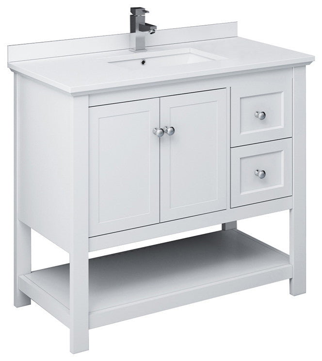 Fresca Manchester 40" White Cabinet With Top and Sink