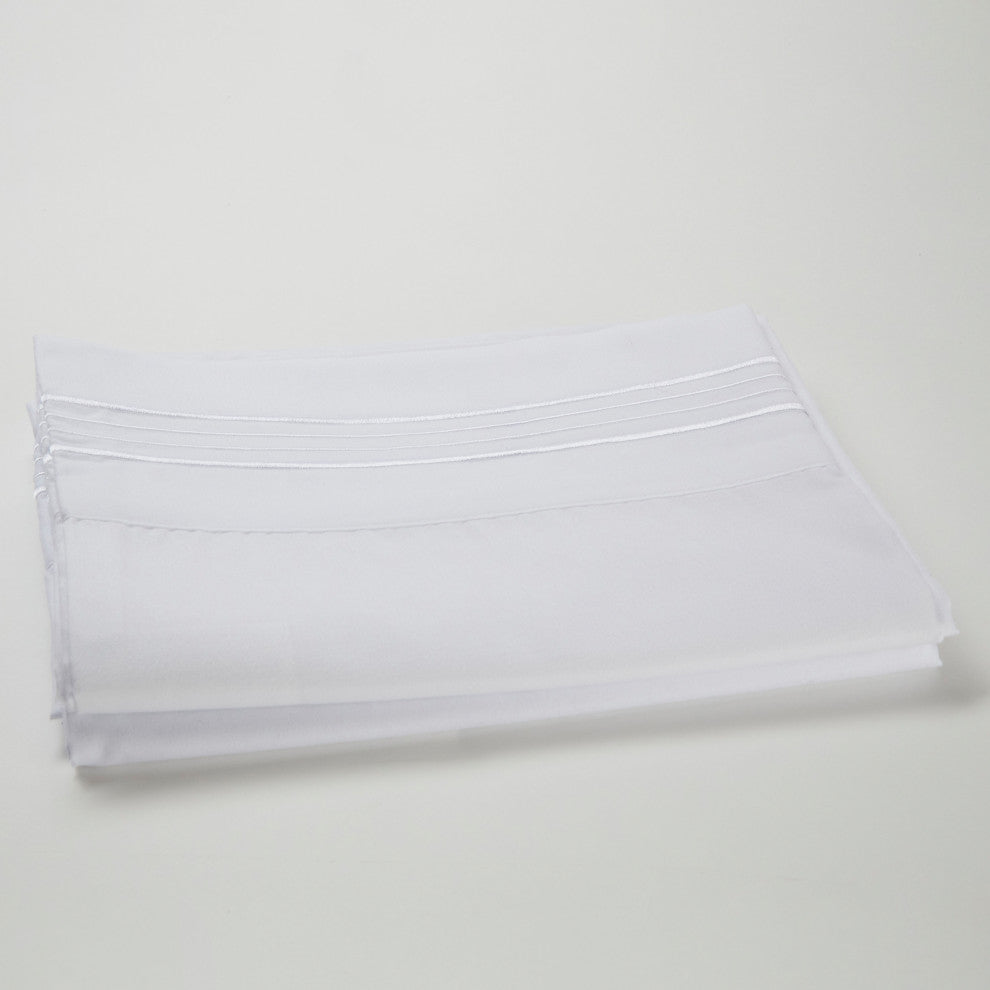Linum Home Textiles 1800 TC Brushed Microfiber Sheet Set with 4 Line Embroidery