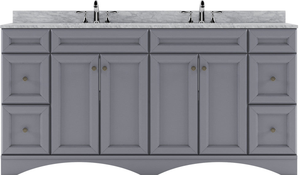 Talisa 72" Double Bathroom Vanity, Gray, No Mirror