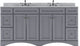 Talisa 72" Double Bathroom Vanity, Gray, No Mirror