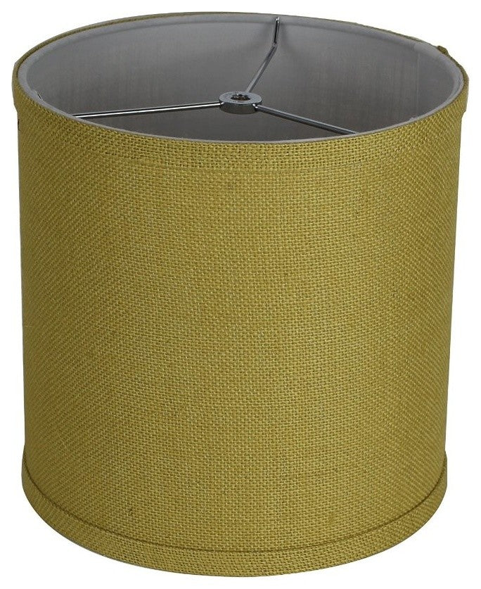 Classic Drum Burlap Lampshades, Mustard Yellow, 10"