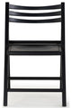 Safavieh Couture Jacie Wood Seat Folding Chair, Set of 2, Black