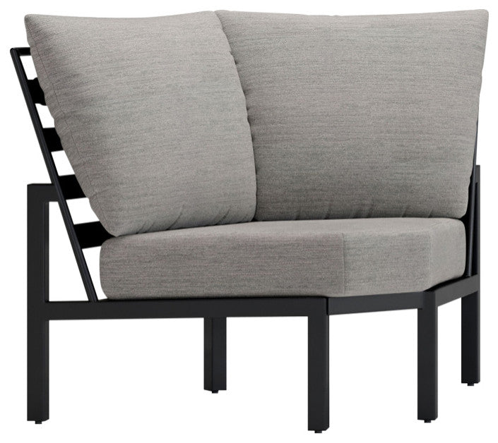 Stanford Cushion Outdoor Corner Chair, Textured Pewter