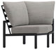 Stanford Cushion Outdoor Corner Chair, Textured Pewter
