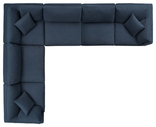 Commix Down Filled Overstuffed 6 Piece Sectional Sofa Set Azure