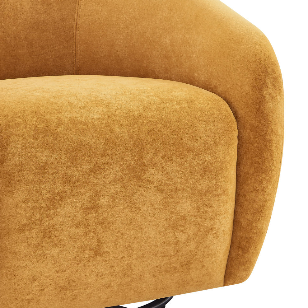 Regina Velvet Swivel Accent Arm Chair, Dainty Caramel