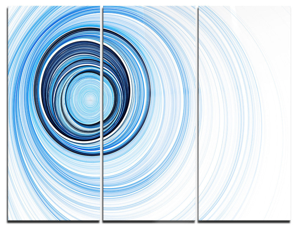 "Blue Radio Waves" Digital Metal Wall Art, 3 Panels, 36"x28"
