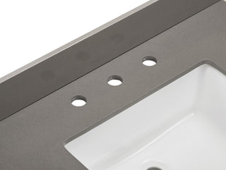 Madrid Bathroom Vanity Countertop, Concrete Gray With White Sink, 31"
