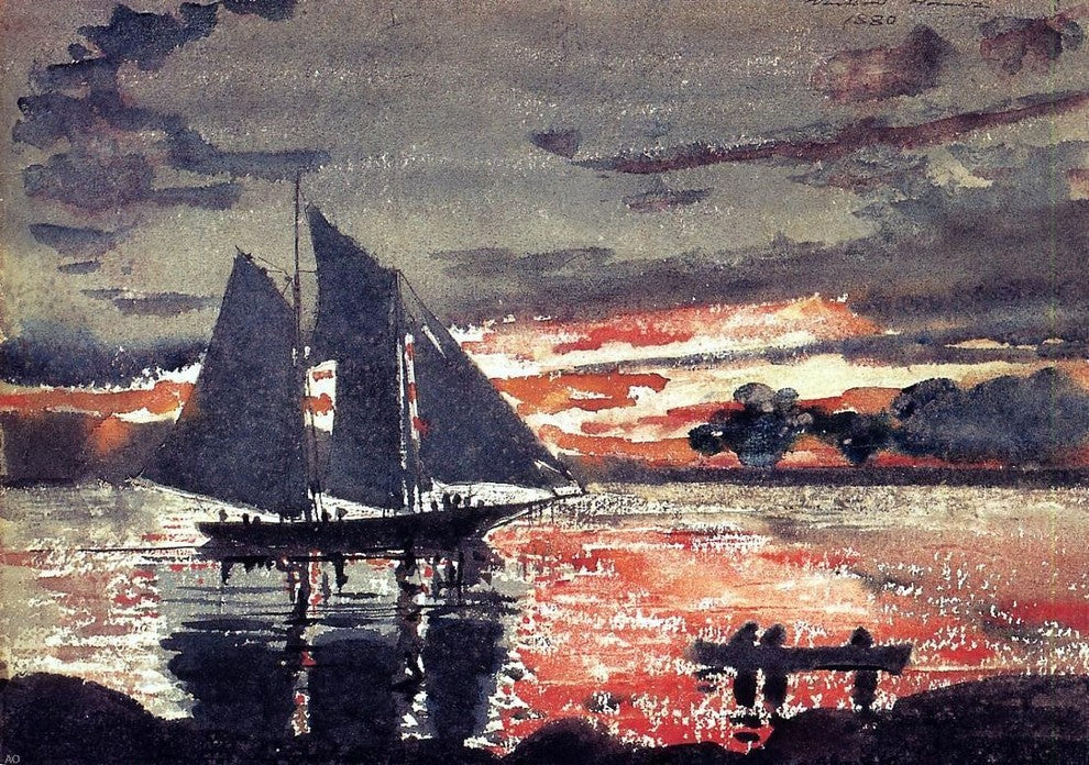 Winslow Homer Sunset Fires Wall Decal