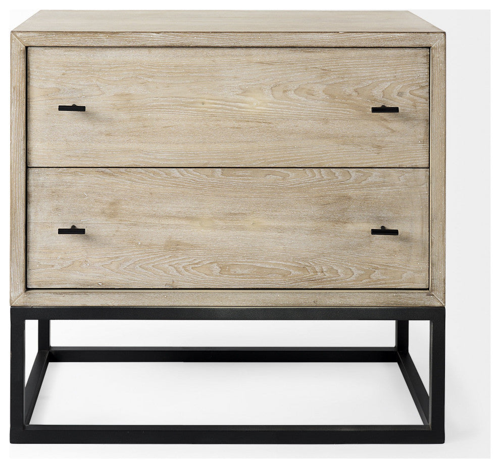 Rustic Modern Light Wash Two Drawer Chest
